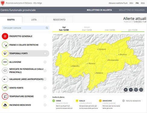 L'Alto Adige è ancora avvolto dalla morsa del caldo. Anche nella giornata odierna in alcuni Comuni della provincia la colonnina di mercurio supererà i 35 gradi. (Foto: ASP/Agenzia per la Protezione civile)