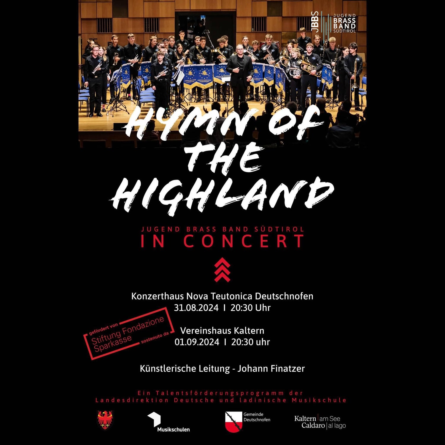 Brass Band Giovanile Alto Adige in concerto: il manifesto (Fonte: USP/Direzione provinciale Scuola musicale tedesca e ladina)