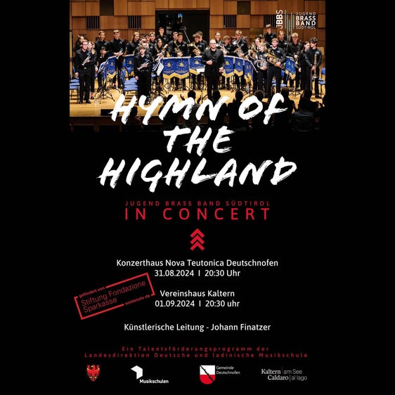 Jugend Brass Band Südtirol in concert: das Plakat (Quelle: LPA/Landesmusikschuldirektion)