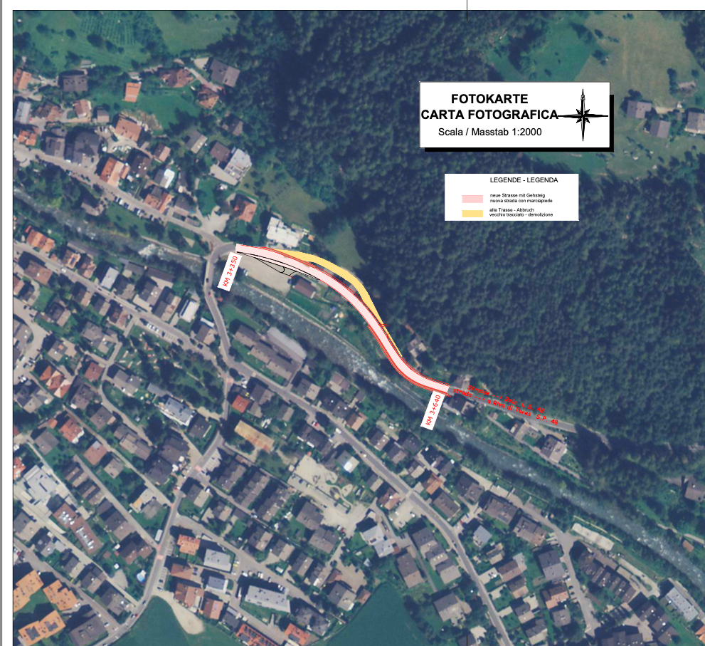 Die Fotokarte des Projekts in St. Moritzen in Sand in Taufers: Nun wurden für die Arbeiten ausgeschrieben. (Foto: LPA/Landesabteilung Tiefbau)