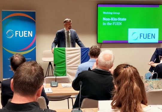 L'assessore provinciale all'Istruzione, Formazione e Cultura ladina Daniel Alfreider è dal 2016 vicepresidente della FUEN, l'Unione Federale delle Nazionalità Europee. (Foto: USP/Direzione Istruzione, Formazione e Cultura ladina)