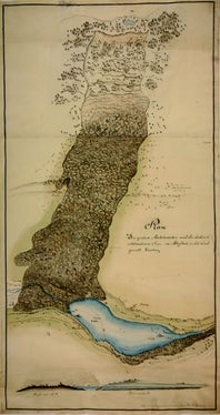 200 anni fa, nel giugno del 1821, si verificò una frana in una località pressoché identica, che si tramanda nei documenti e nelle mappe storiche (Foto d'archivio: ASP/Agenzia per la Protezione Civile)