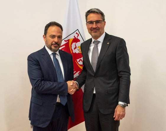 Der neue Direktor des Bozner Sitzes der Banca d'Italia, Michele Benvenuti, und Landeshauptmann Arno Kompatscher (Foto: LPA/Fabio Brucculeri)