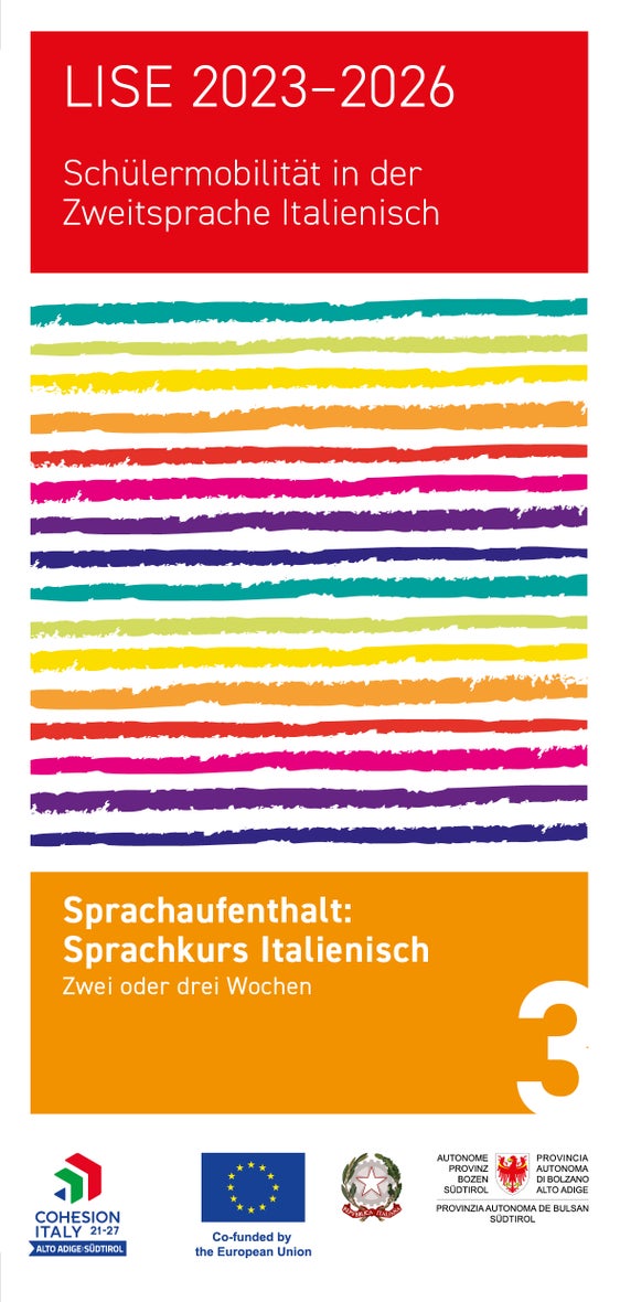 Sommer, Sonne und Sprache: Die Teilnehmerinnen und Teilnehmer am ESF-Projekt "LiSe" (Lingua Seconda) erwartet ein abwechslungsreiches Programm mit 25 Unterrichtseinheiten. (Grafik: Deutsche Bildungsdirektion)