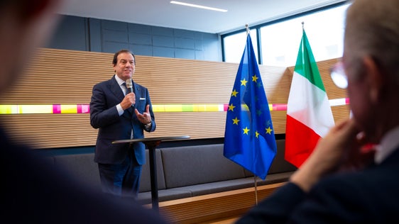 Il viceministro dell'Economia e delle Finanze Maurizio Leo nel corso della sua relazione sulla riforma fiscale (Foto: ASP/Fabio Brucculeri)