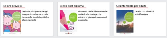 Alcuni dei servizi accessibili sulla pagina del Servizio orientamento provinciale. (Foto: ASP)