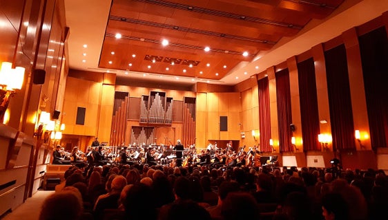 Der nach dem Pianisten Arturo Benedetti Michelangeli benannte Saal im Bozner Konservatorium (CC BY-SA 4.0)