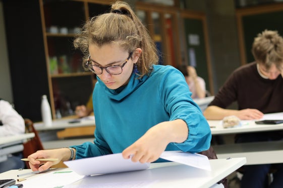 Der Wettbewerb begann gestern (23. April) mit drei Stunden Theorie: Dabei ging es um Themen aus verschiedenen Bereichen der Chemie - im Bild Sophia Kreyenbühl vom Realgymnasium Bozen. (Foto: LPA/Stefan Pilser)