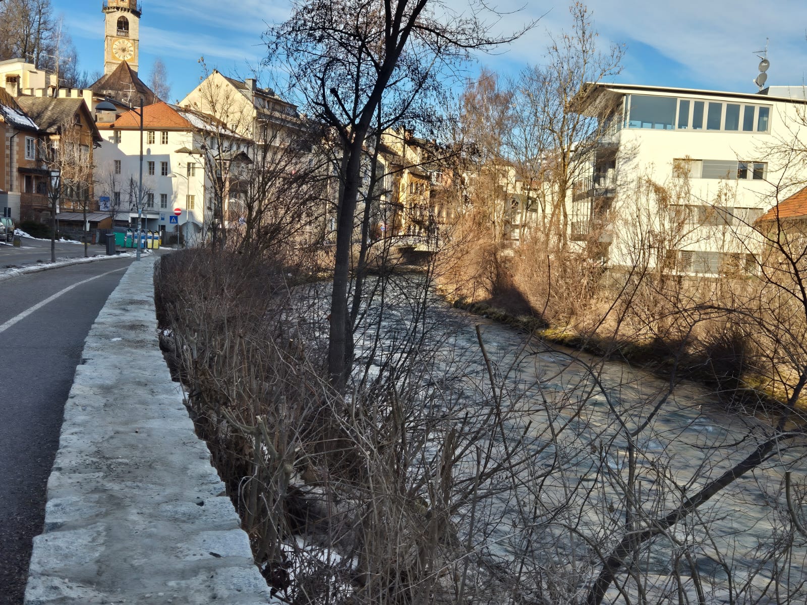 Mit der Uferpflege wird der Hochwasserschutz gesichert und ein vielfältiger Lebensraum für Pflanzen und Tiere geschaffen. In diesen Tagen hat der Bautrupp mit Vorarbeiter Hubert Brugger mit den Schlägerungs- und Uferpflegearbeiten entlang der Rienz im Stadtgebiet Bruneck begonnen. (Foto: LPA/Landesamt für Wildbach- und Lawinenverbauung Ost/Hubert Brugger)