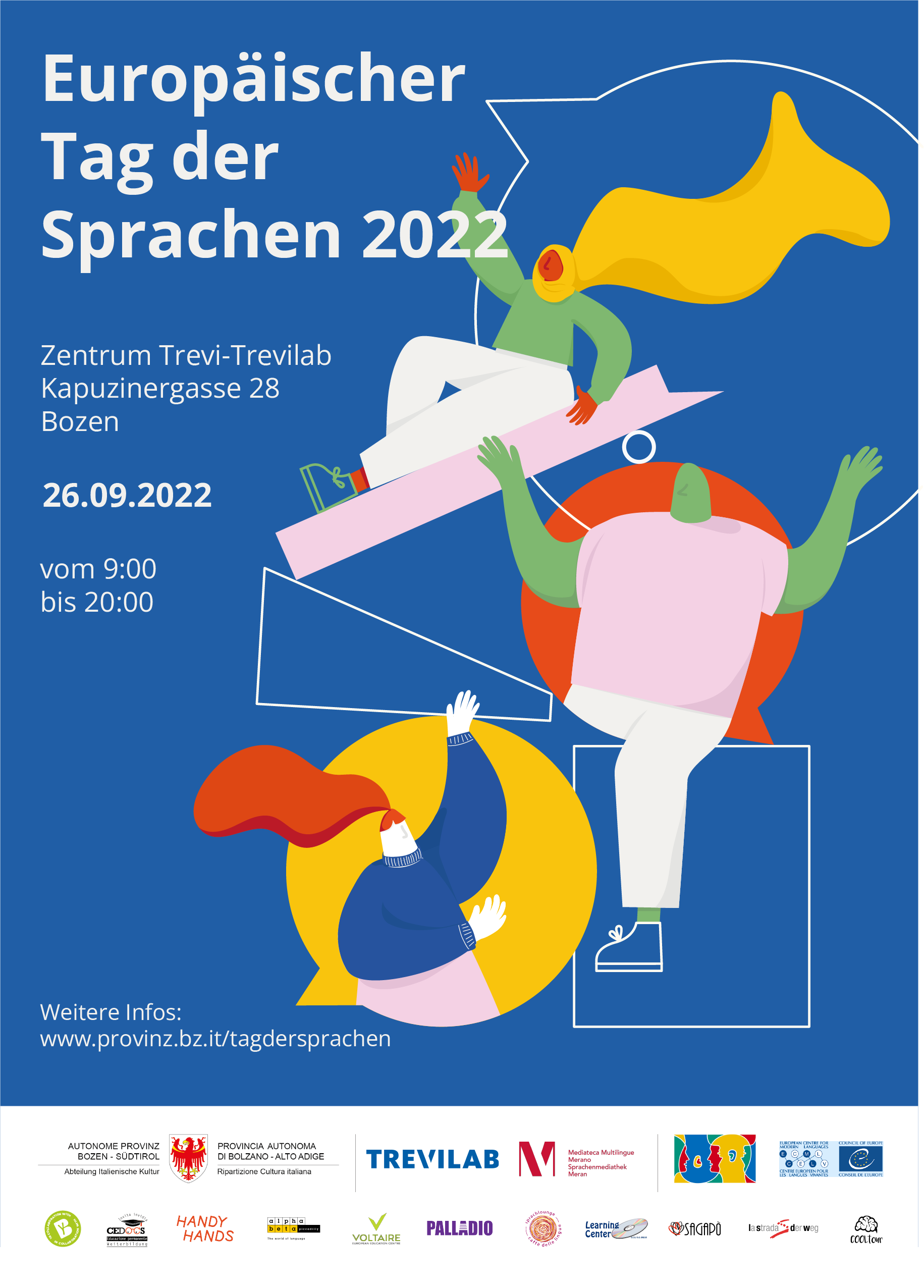 Am Tag der Sprachen, dem Montag, 26. September, bietet das italienische Kulturzentrum Trevi-Trevilab ein vielfältiges Veranstaltungsprogramm für Groß und Klein. 