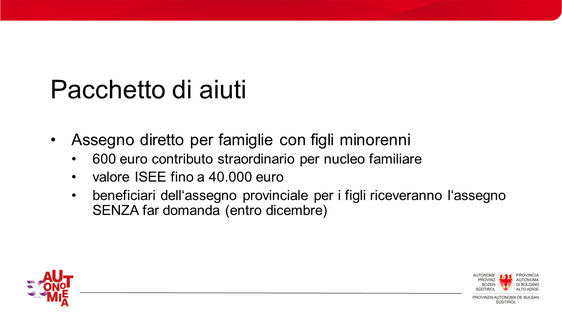 Una delle slide presentate nel corso della conferenza stampa odierna (Fonte: ASP)