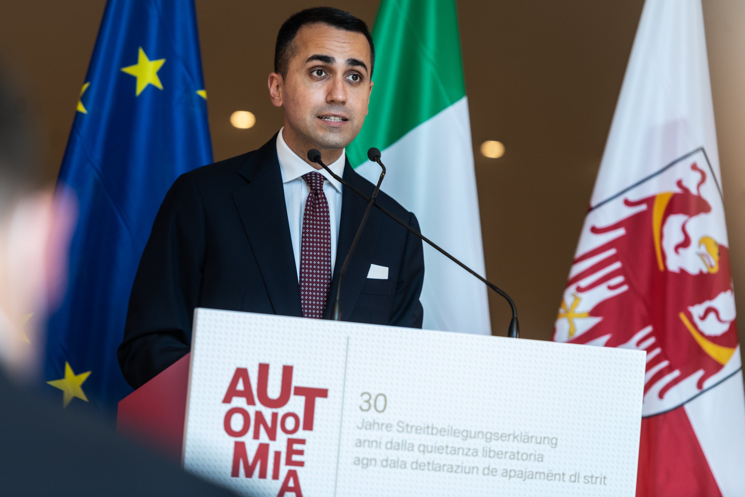 Il ministro Di Maio: In questo preciso momento il modello altoatesino assume un’importanza ancora maggiore, perché costituisce un esempio di risoluzione pacifica di un conflitto internazionale grazie al rispetto delle minoranze e della sovranità nazionale (Foto: ASP/Ivo Corrà)