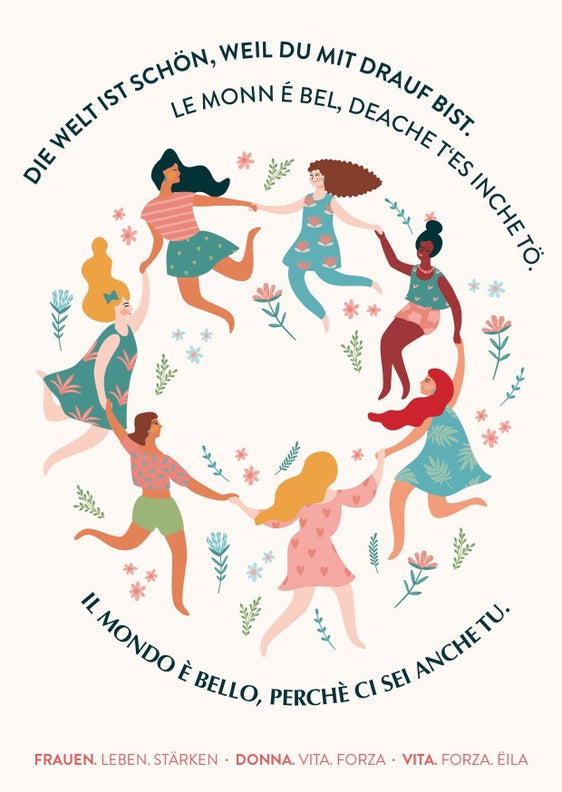 6 le organizzazioni promotrici della campagna "Donna. Vita. Forza" in occasione della&nbsp;Giornata internazionale della donna. (Grafica: Servizio Donna)