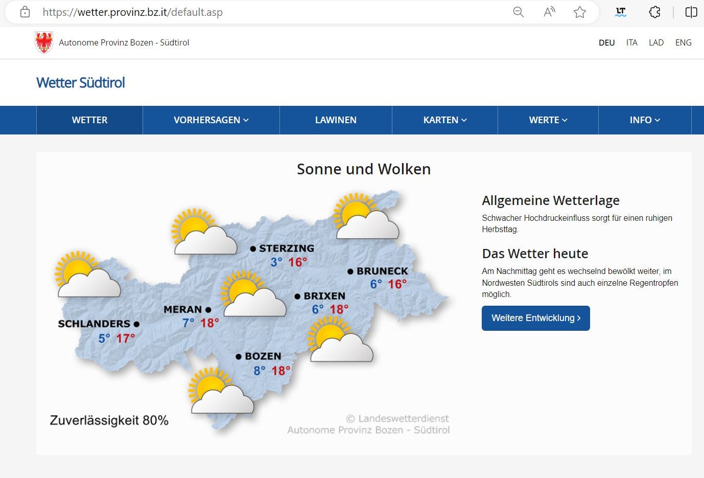 Am Donnerstag, 17. Oktober, kann es aufgrund von Wartungsarbeiten zwischen 18.30 und 22.30 Uhr zu zeitweiligen Unterbrechungen auf den Websites und bei den Diensten des Landes Südtirol kommen. (Foto: LPA)