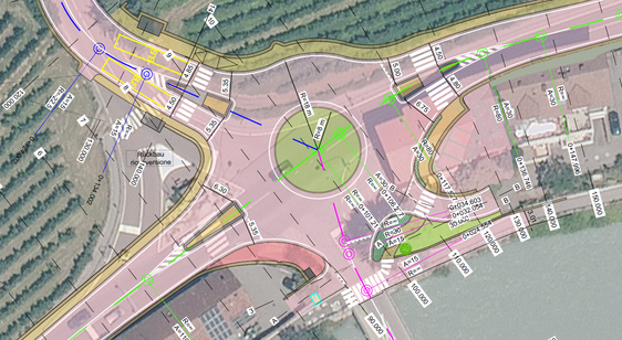 Anstelle der ampelgeregelten Kreuzung bei der Auffahrt Partschins wird ein Kreisverkehr gebaut. (Bild: Landesabteilung Tiefbau)