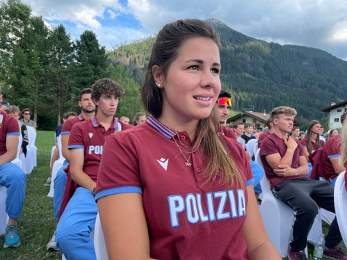 Nadia Delago, 24enne gardenese delle Fiamme Oro, ieri all'Euregio Sport Camp di Moena (Foto Ufficio stampa Provincia Autonoma di Trento)