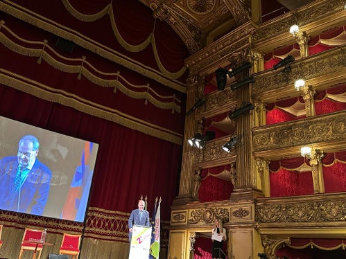 L'intervento al Teatro Carignano del ministro per gli Affari Regionali e le Autonomie Roberto Calderoli. (Foto: ASP)