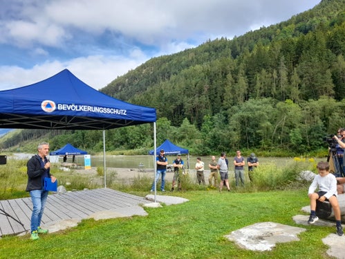 Il responsabile del Centro funzionale provinciale, Willigis Gallmetzer, nel corso dell'inaugurazione del biotopo Ilistra (Foto: ASP/Maja Clara)