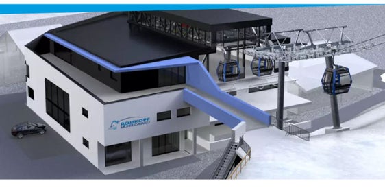 Il rendering del progetto per la cabinovia di collegamento a 10 posti tra Vipiteno e Monte Cavallo (Rendering: Neue Rosskopf GmbH)