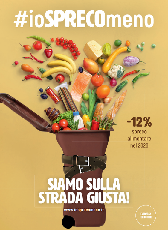 Il volantino della campagna di sensiblizzazione della Provincia contro lo spreco alimentare (Foto: ASP)