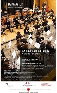 Concerto dell'Orchestra di fiati HoBla-O a Merano: il manifesto (Fonte: USP/Direzione provinciale Scuola musicale tedesca e ladina)