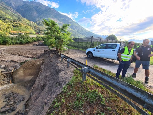 Lo smottamento avvenuto in località Lahnbach. (Foto: ASP/Ufficio sistemazione bacini montani Ovest)