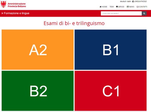 L'esame di bilinguismo serve ad accertare la conoscenza delle lingue italiana e tedesca. È stato introdotto nel 1976 in attuazione dello Statuto di Autonomia (Foto: ASP)