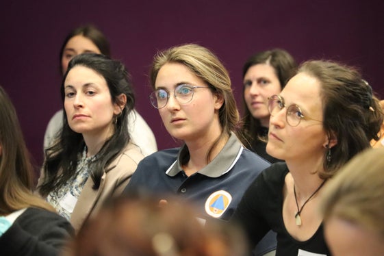 Network Meeting a tema gestione del rischio: (da sinistra) Ilaria Folie, Rebecca Chizzola e Evi Holzner del Centro funzionale provinciale dell'Agenzia di Protezione civile. (Foto: USP/Maja Clara)