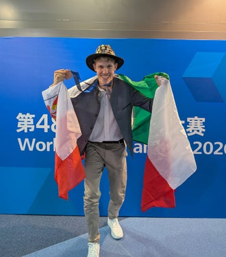 Jonas Wenter di Collepietra (comune di Cornedo all’Isarco) ha conquistato la medaglia di bronzo nella categoria falegnami. (Foto: Camera di commercio di Bolzano/Elias Priller)