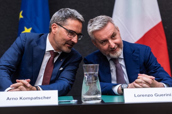 Il presidente Kompatscher e il ministro Guerini (Foto ASP/Ivo Corrà)
