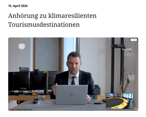 Martin Valazza stellte online im Ausschuss für Tourismus des&nbsp;Deutschen&nbsp;Bundestages den Südtirol Guest Pass&nbsp; vor. (Foto: LPA/Ressort für Infrastruktur und Mobilität) 