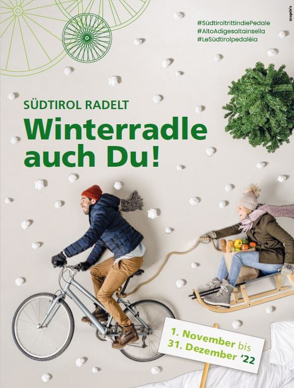 Am 1. November startet die Aktion Südtirol radelt. Winterradle auch Du!