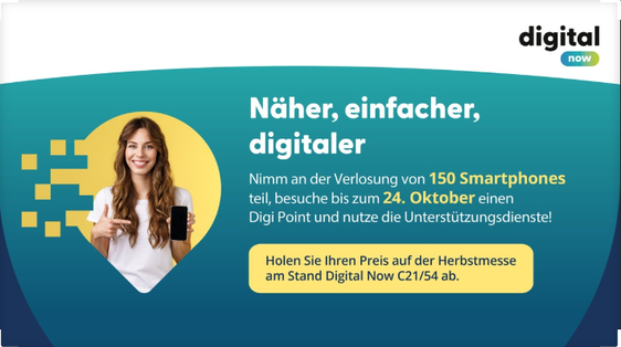 Wer bis zum 24. Oktober einen Termin in einem der Digi Points wahrnimmt, hat die Chance eines von 150 Smartphones zu gewinnen. (Foto: LPA/Abteilung Informatik)