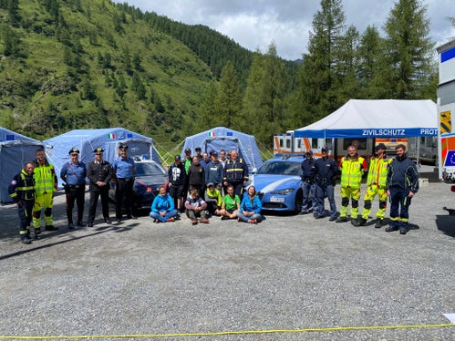 Foto di gruppo al campo scuola della Protezione Civile di Solda (Foto: ASP/Protezione Civile della Croce Bianca)
