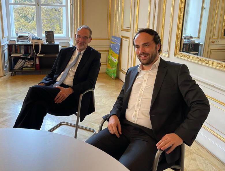 L'assessore Philipp Achammer con il ministro austriaco dell'istruzione, Heinz Faßmann (Foto: ASP)