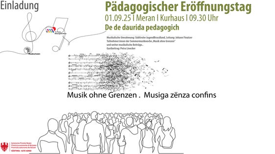 Führungskräfte und Lehrpersonen der Deutschen und ladinischen Musikschulen beginnen das neue Musikschuljahr am Montag, 1. September, mit einem Pädagogischen Eröffnungstag im Meraner Kurhaus&nbsp;&nbsp;