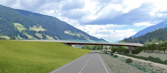 Un ponte eliminerà il passaggio a livello a San Candido, in modo da ridurre i disservizi ferroviari. (Rendering: Dipartimento Mobilità)