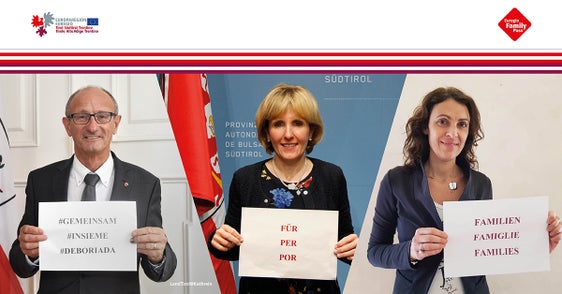 Landesrat Anton Mattle und (v.l.) Landesrätinnen Waltraud Deeg und Stefania Segnana sind in den Euregio-Ländern Tirol, Südtirol und Trentino für die Familienagenden zuständig. (Foto: Euregio)