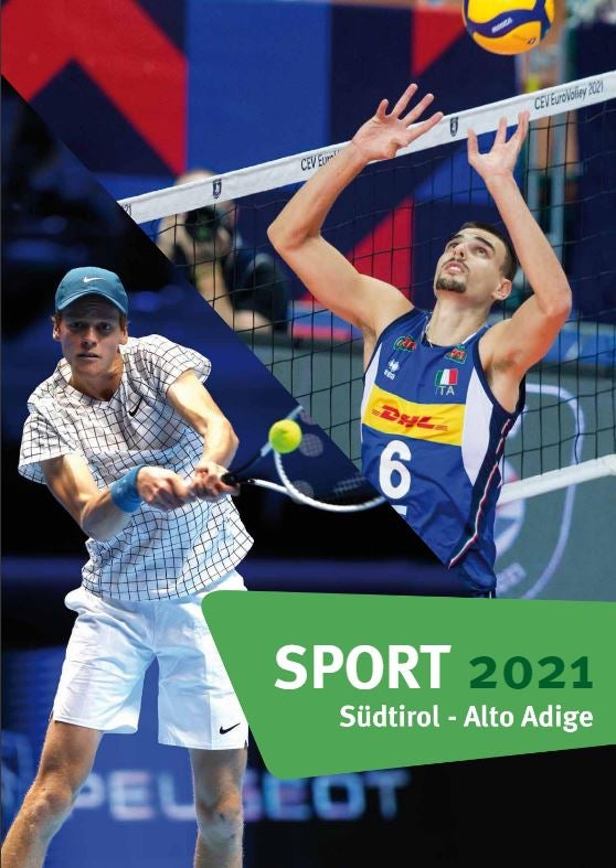 La copertina 2021 dell'annuario dello sport altoatesino dedicate alle star Jannik Sinner e Simpone Giannelli. (Foto:ASP)