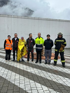 Civil Protect: die Verantwortlichen der Schauübung für Schulklassen (Foto. LPA)