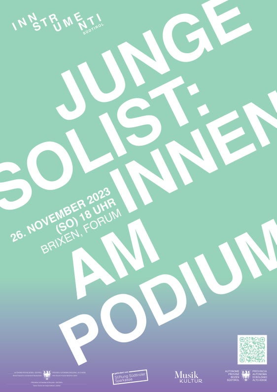 Junge Solistinnen und Solisten aus Nord- und Südtirol stehen am kommenden Sonntag im Forum in Brixen auf dem Podium. Das Konzert, das um 18 Uhr beginnt, ist frei zugänglich. 