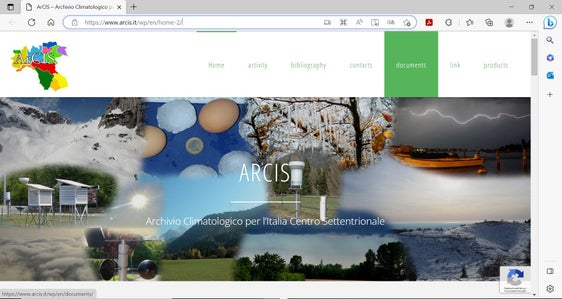 L'Ufficio nazionale di meteorologia e valanghe è coinvolto nella creazione di questo database: grazie ad esso sono possibili studi meteorologici, climatologici e idrologici, oltre alla produzione di carte tematiche (Screenshot Homepage ArCIS)