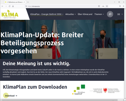 Mit der Online-Schaltung des Klimaland-Portals ist der Starschuss zum Beteiligungsprozess zur Überarbeitung des Südtiroler Klimaplans gefallen. 