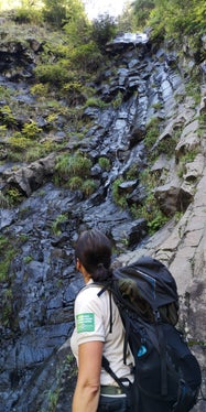 Lungo il sentiero geologico è possibile apprezzare, ad esempio, le impressionanti colonne di basalto che si formano quando una colata lavica si arresta, raffreddandosi lentamente (Foto: ASP/Ufficio provinciale Natura)