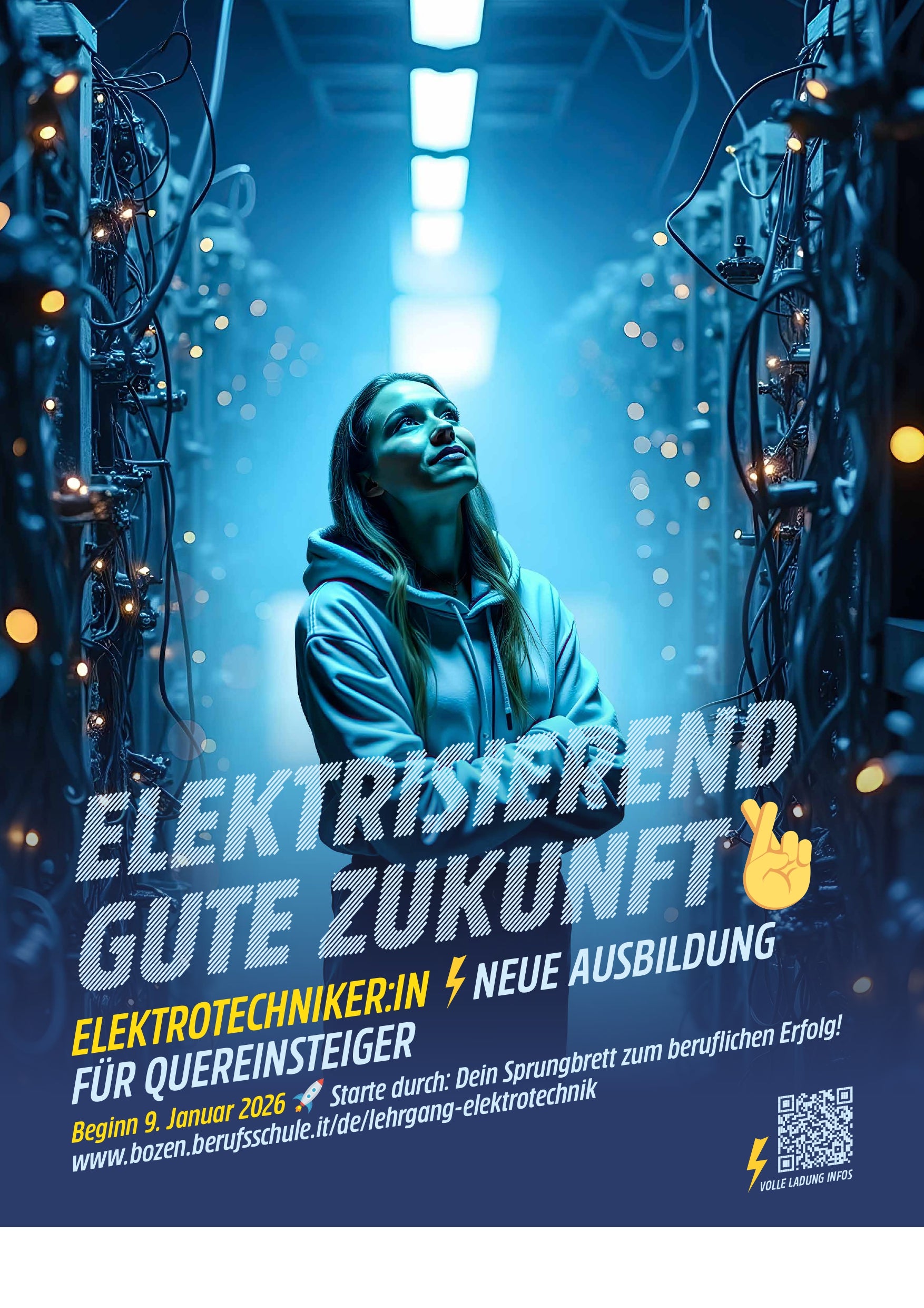 Die Landesberufsschule für Handwerk und Industrie Bozen startet im neuen Jahr einen neuen Lehrgang, der Quereinsteiger auf die Lehrabschlussprüfung als Elektrotechniker und Elektrotechnikerin vorbereitet. (Foto: LPA/Landesberufsschule für Handwerk und Industrie Bozen)