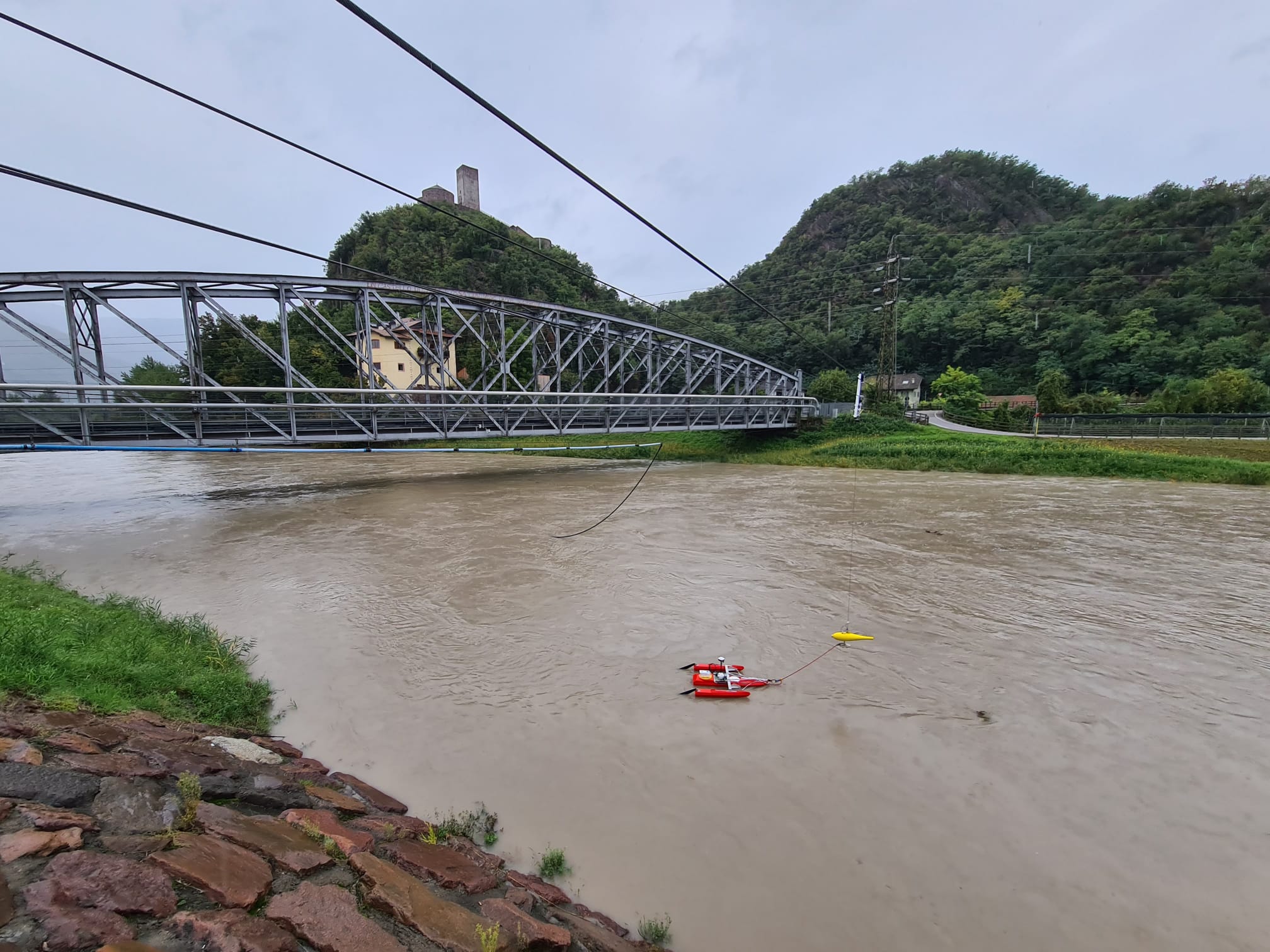 Pegel Etsch-Sigmundskron beim heutigen (10. Oktober) Höchststand (Foto: LPA/Landesamt für Hydrologie und Stauanlagen in der Agentur für Bevölkerungsschutz)