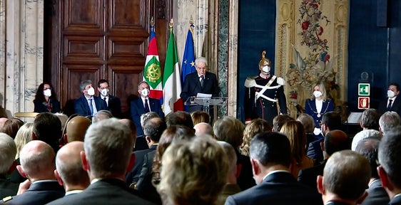La lotta al virus o è globale oppure non esiste ha detto Mattarella alla cerimonia (Foto: diretta streaming www.quirinale.it)