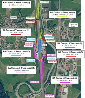 In conformità al piano di contenimento e abbattimento del rumore di Autostrada del Brennero, tra il chilometro 17+039 e il chilometro 25+446, nel Comune di Campo di Trens, verranno costruite 13 barriere fonoassorbenti. (Foto: Ufficio Pianificazione territoriale e cartografia)