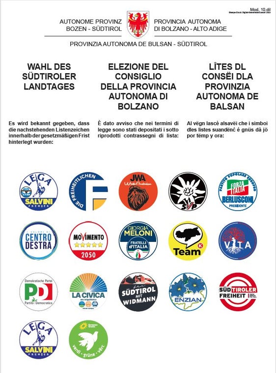 Das Listenzeichen-Plakat für die digitalen Amtstafeln der Gemeinden. (Foto: LPA/Landesamt für institutionelle Angelegenheiten)