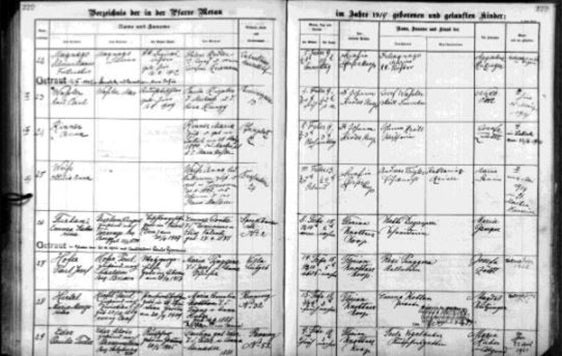 Taufbuch der Meraner Nikolauspfarrei mit dem Geburts- und Taufeintrag von Silvius Magnago.